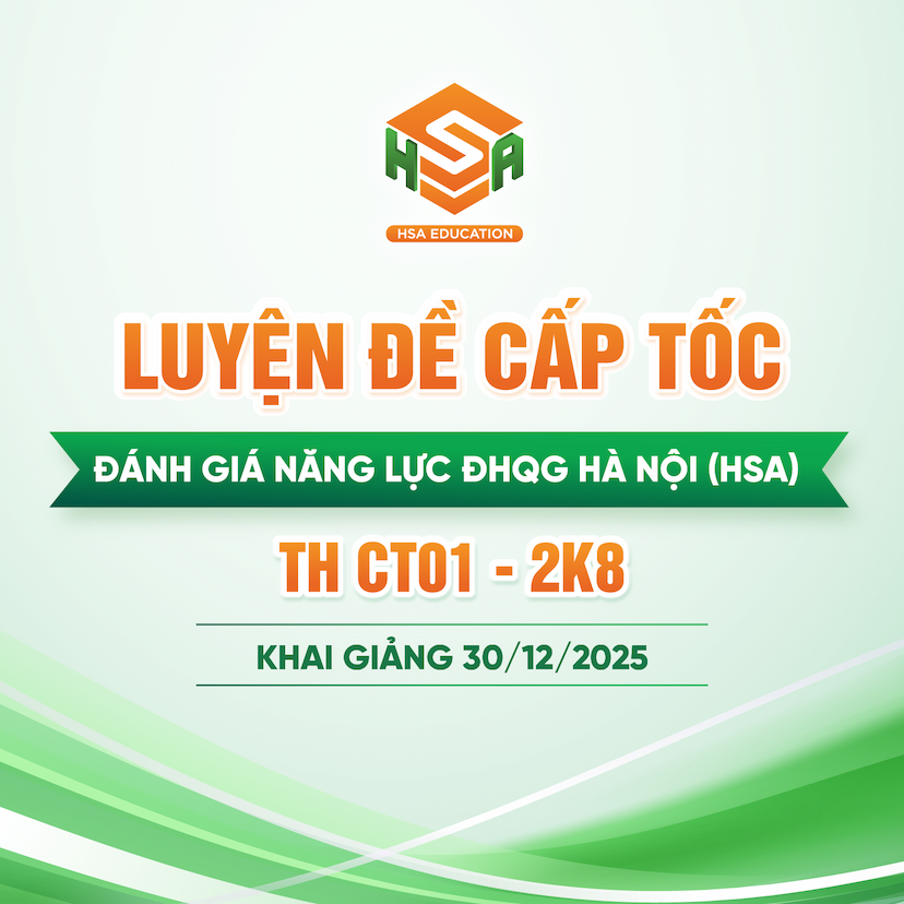 CT01.2K8 KHÓA CẤP TỐC LUYỆN ĐỀ - THỰC CHIẾN PHÒNG THI
